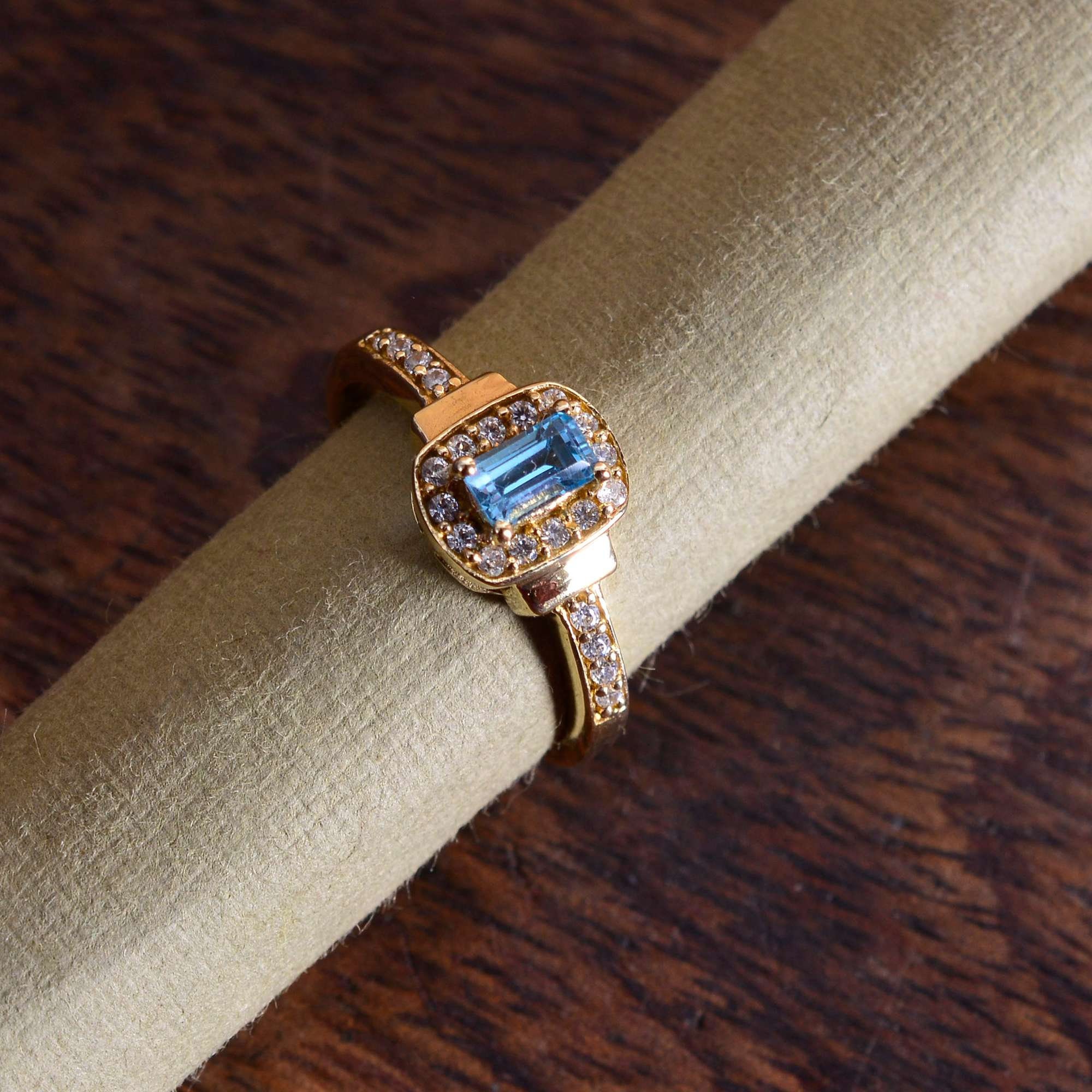 Emerald Cut Blue Topaz Engagement Ring Antique Art Deco Topaz Etsy