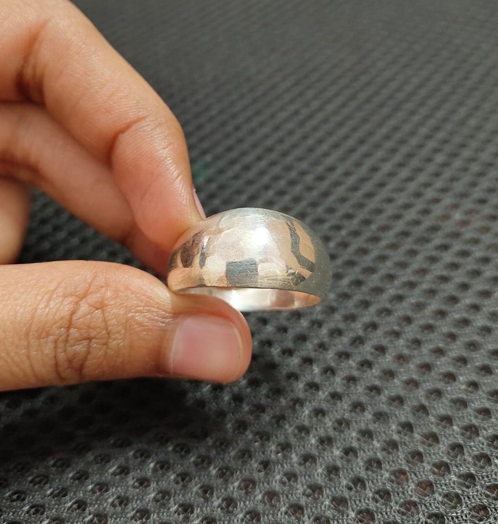 Chunky Dome Ring Set: Modern Sterling Silver & Gold Statement Rings - Etsy