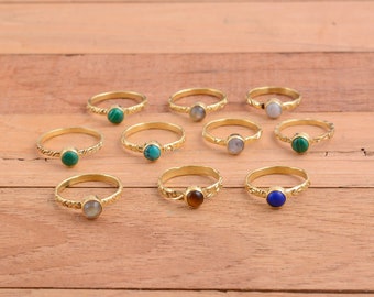 Gold Filled Gemstone Ring: Minimalist Stacking Ring