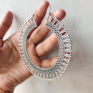 Oversized Silver Hoop Earrings: Statement Circle Hoops