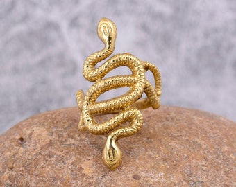 Vintage guld dubbel ormring: Ormspiral djurring