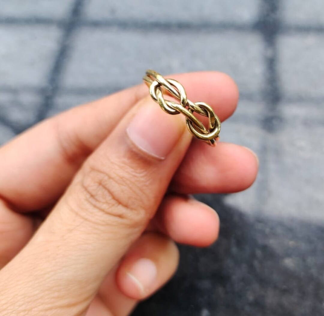 Anello doppio nodo, anello nodo d'amore, anello doppio nodo oro