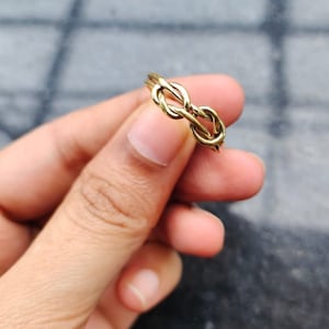 Double Knot Ring, Love Knot Ring, Gold Double Knot Ring, Knot Ring Gold, Gold Stacking Rings, Gold Knot Ring, Knot Ring