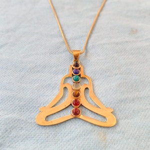 Yoga Necklace, Spiritual Yogi Symbol Necklace, Yoga Goddess Charm, Meditation Necklace, Chakra Pendant, Gift for Her
