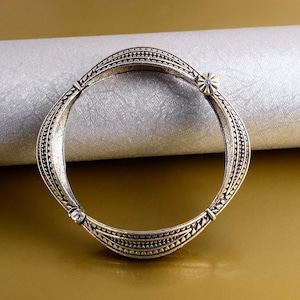 Oxidized OPENABLE Bangles, vintage Style Indian bangle, Oxidised Jellery, Boho Kada, Silver Look Alike, Tribal Jewelry, German Silver Kada