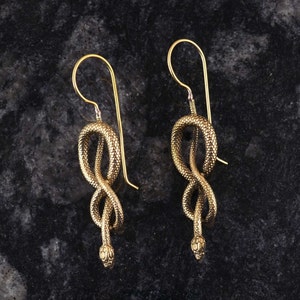 Gold Ohrringe Schlange: Gotischer Schlangen Schmuck
