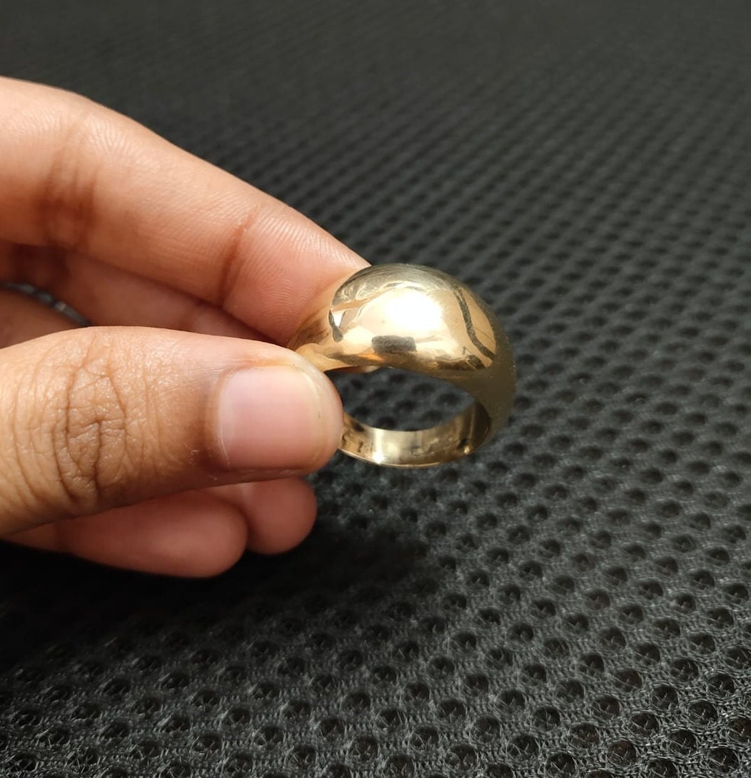 Chunky Dome Ring Set: Modern Sterling Silver & Gold Statement Rings - Etsy