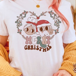 Groovy Christmas Sublimation PNG, Retro Santa Claus and Mrs. Claus EPS, Xmas SVG Design