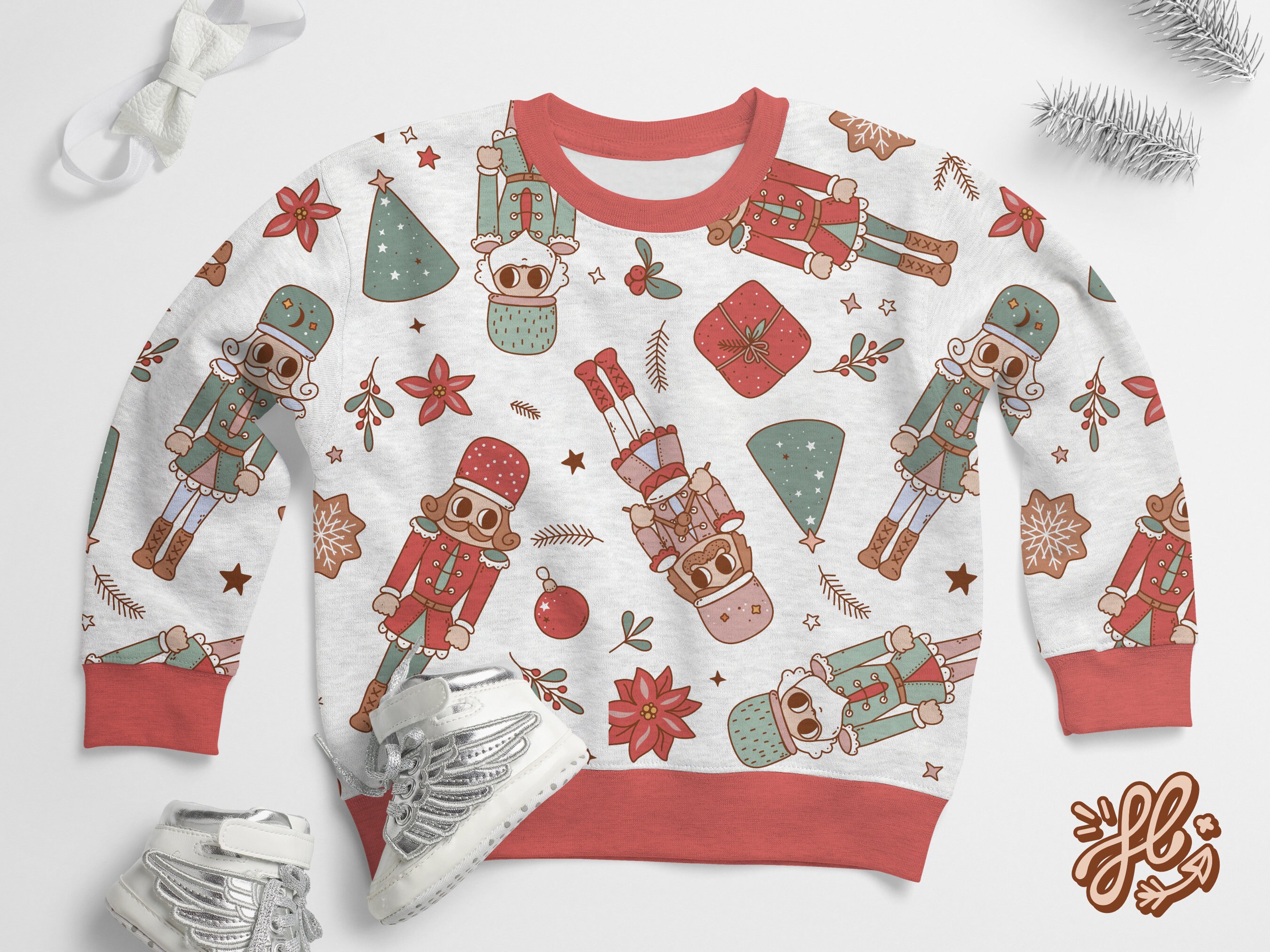 Cute Retro Nutcrackers Fabric Design. Christmas Fairytale Etsy