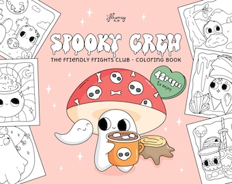 Spooky Crew: El Club de los Terrores Amistosos – Un adorable libro para colorear de Halloween para todas las edades (Descarga digital en PDF)
