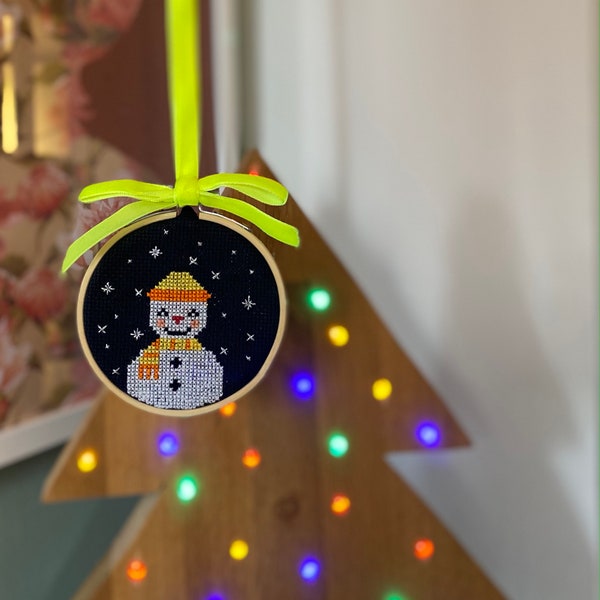 Decorazione per albero di Natale "Happy Snowman"