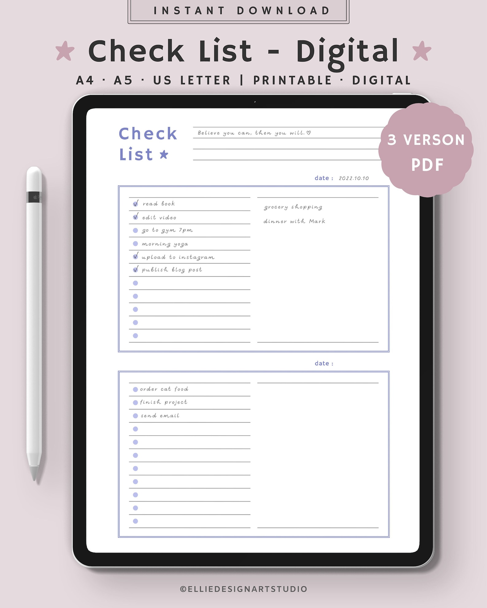 Digital Simple to Do List Template | Minimalist to Do List | to Do ...
