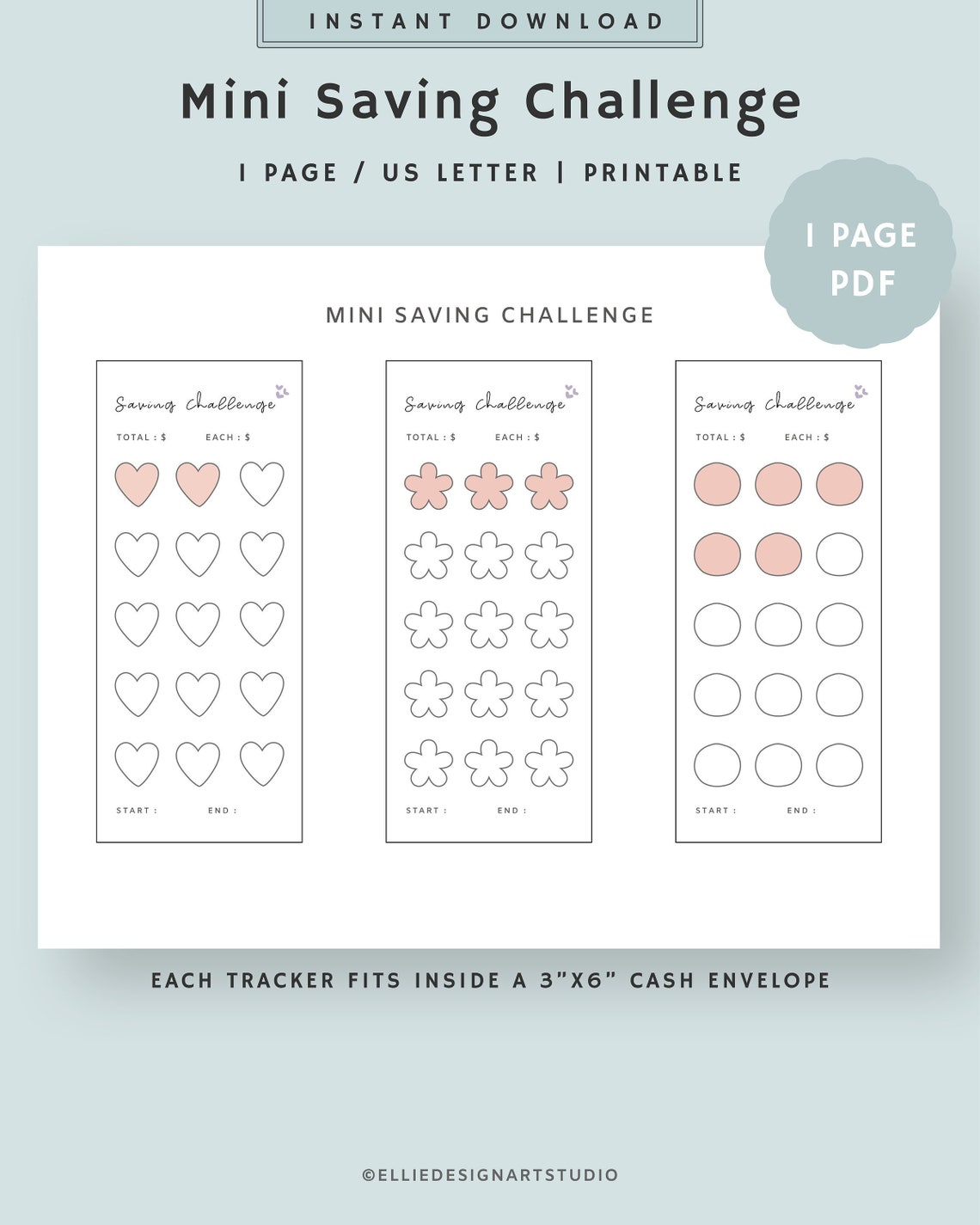 Mini Savings Challenge Printable Savings Challenge Tracker Low Budget Cash Envelopes Instant Mini Savings Challenge Printable Savings Challenge Tracker Low Budget Cash Envelopes Instant