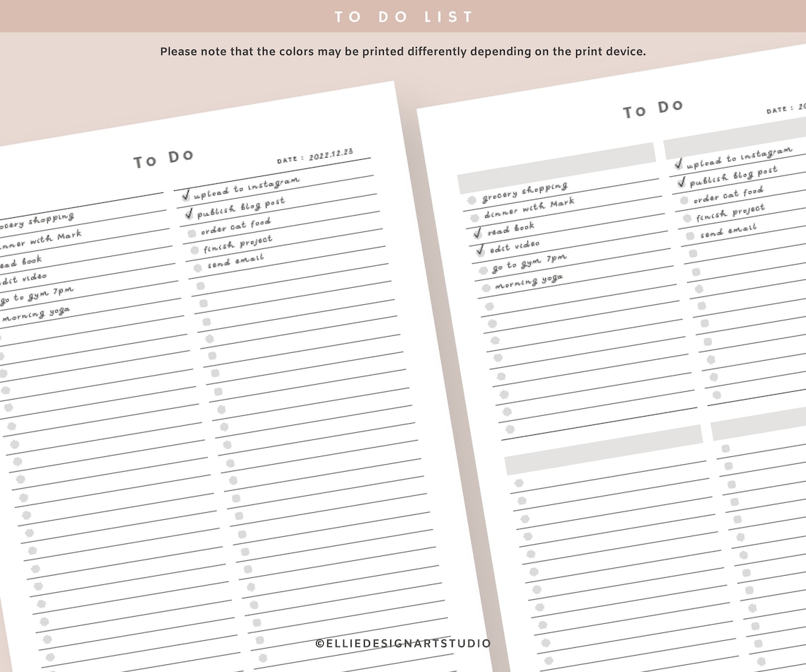 Simple Tasks List Template Printable Minimal to Do List to Do List ...