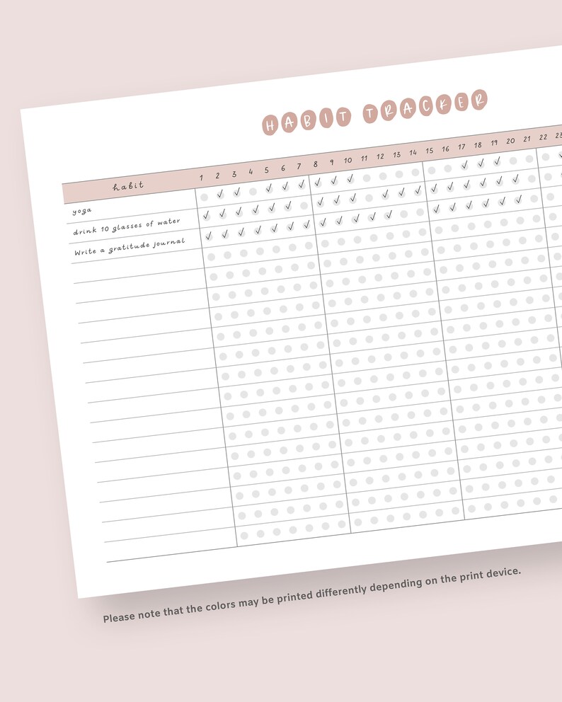 Monthly Habit Tracker Printable Routine Tracker Habits Habit Tracker ...