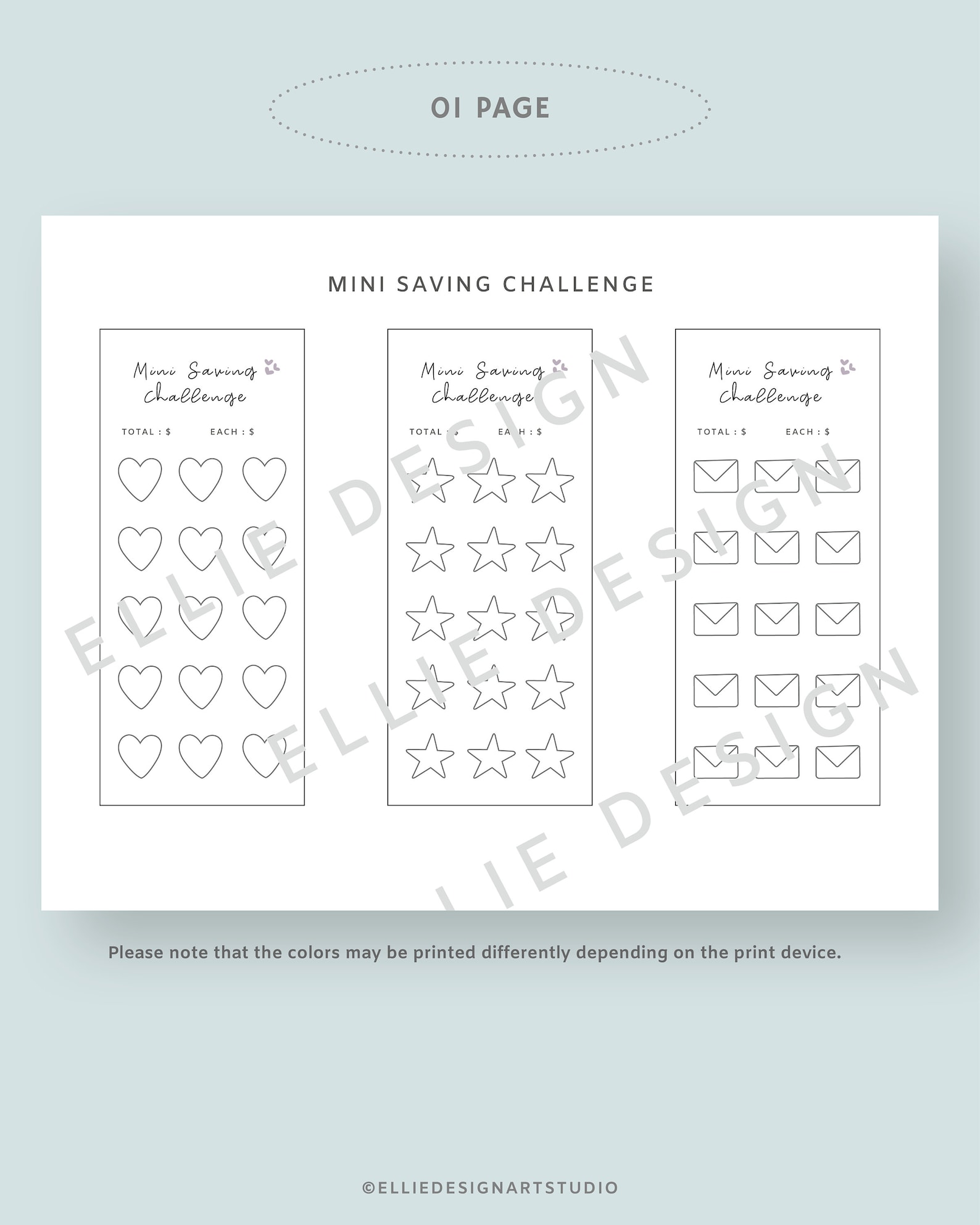 Mini Savings Challenge Printable Savings Challenge Tracker Etsy