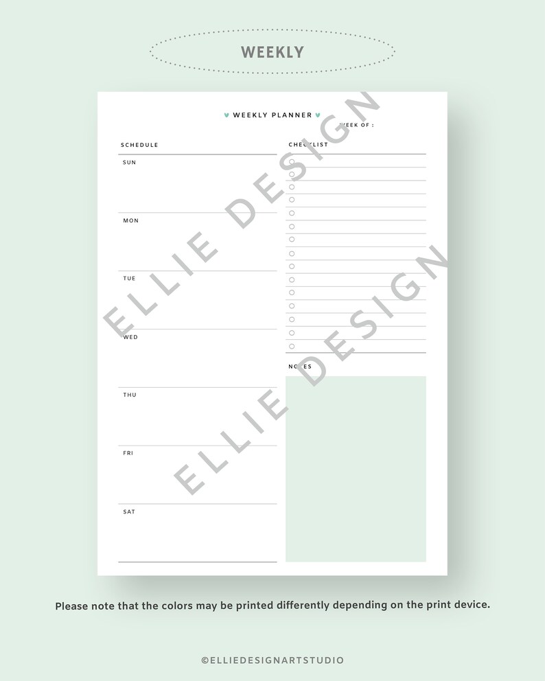 Minimalist Planner Bundle Printable, Monthly Planner, Weekly Planner ...