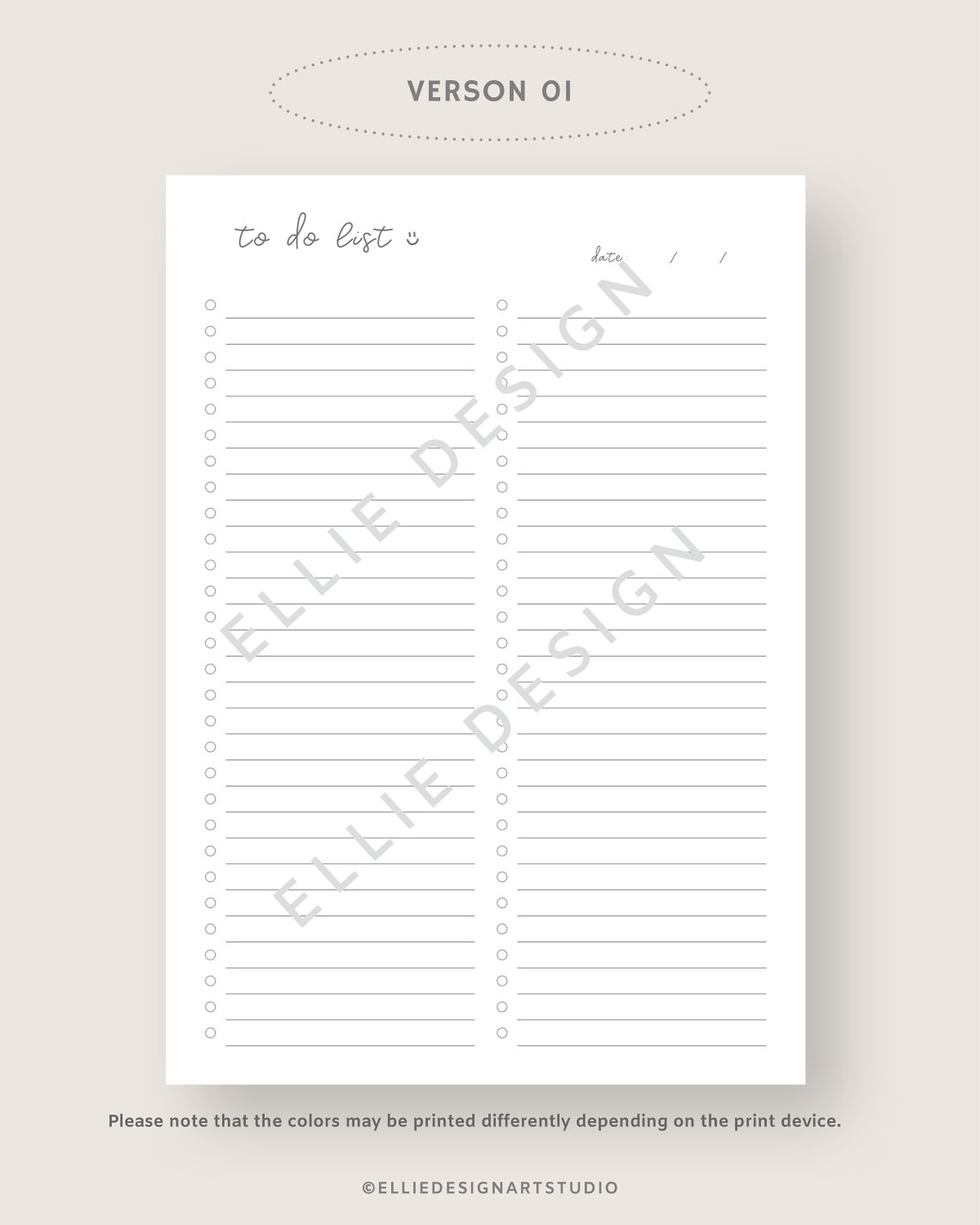 Simple to Do List Template Printable to Do List Digital iPad to Do List ...
