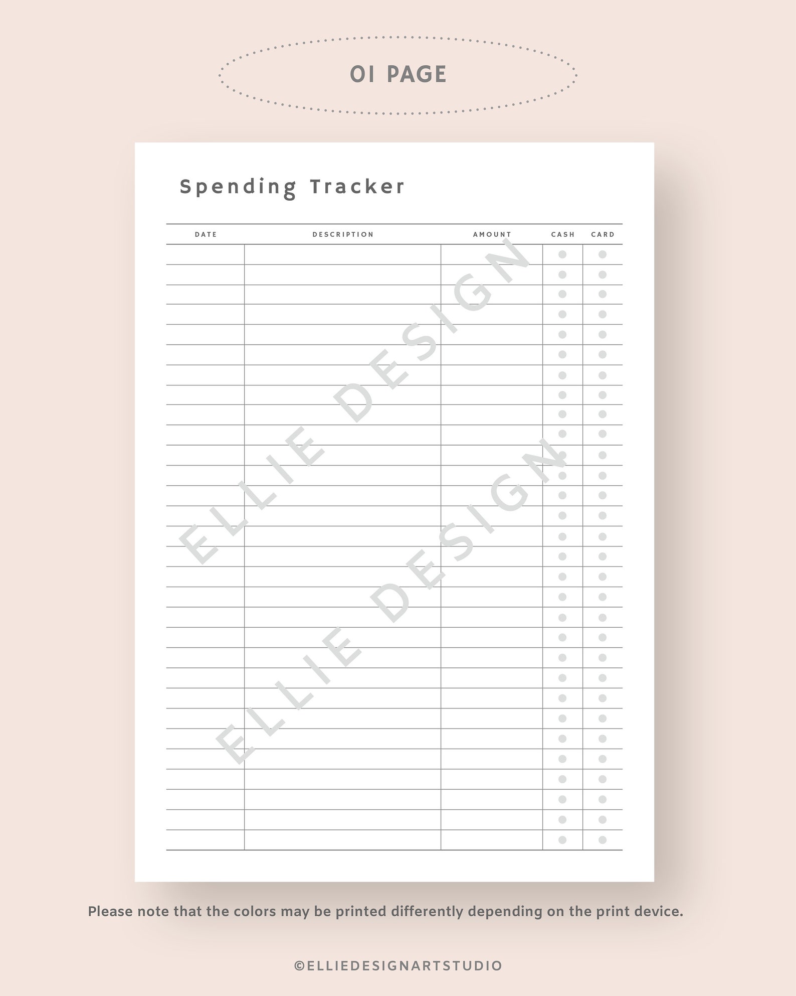 Spending Tracker Printable Spending Log Expense Tracker Transaction Log ...
