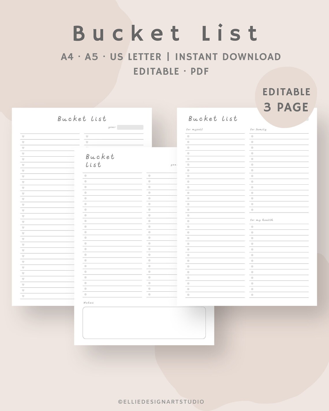 Bucket List Printable Bucket Checklist Bucket List Template Simple