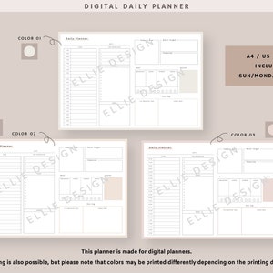 Digital Daily Planner, Daily Planner Goodnotes Template, Minimalist ...