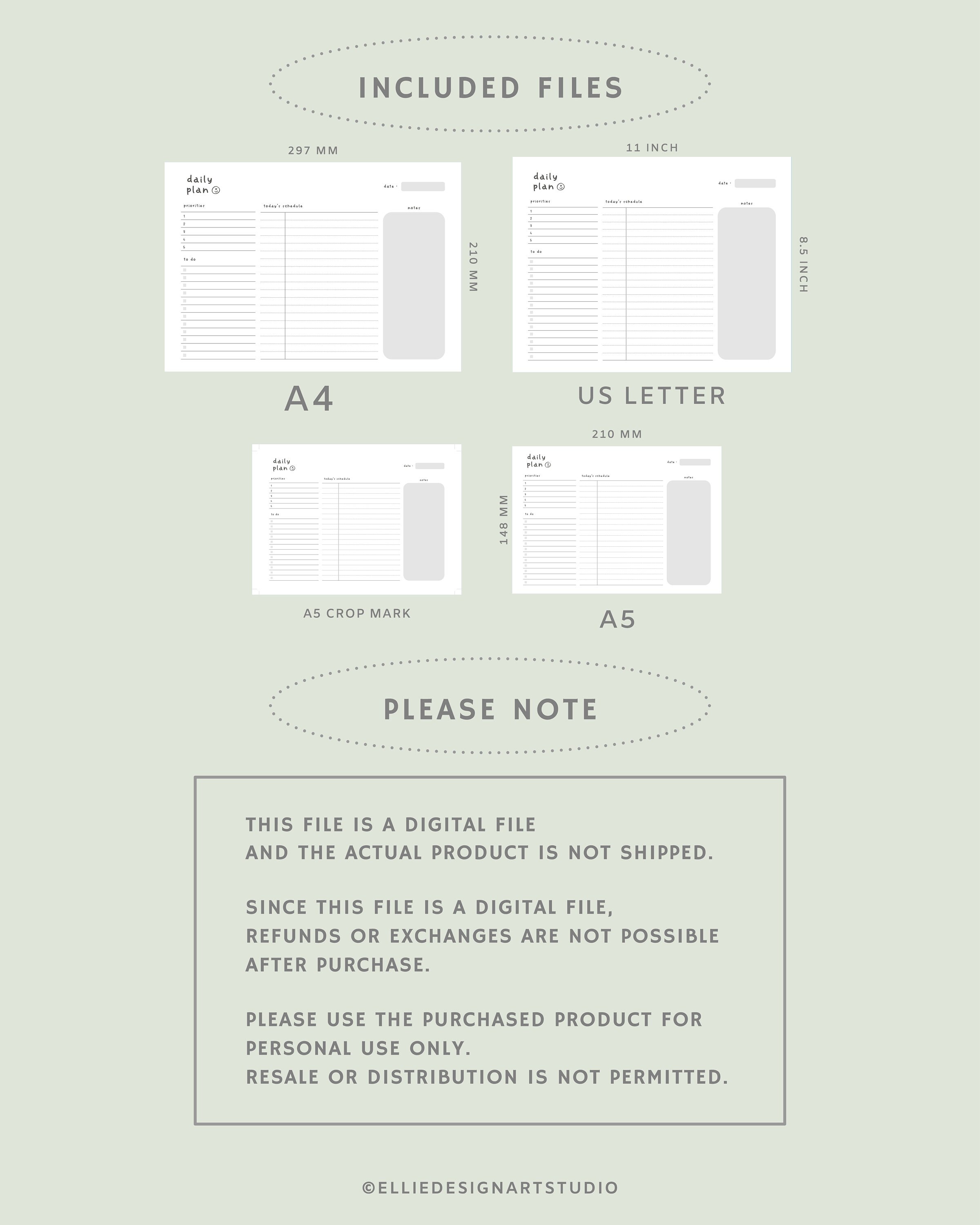 Minimalist Daily Planner Printable | Digital Daily Planner | Daily to ...