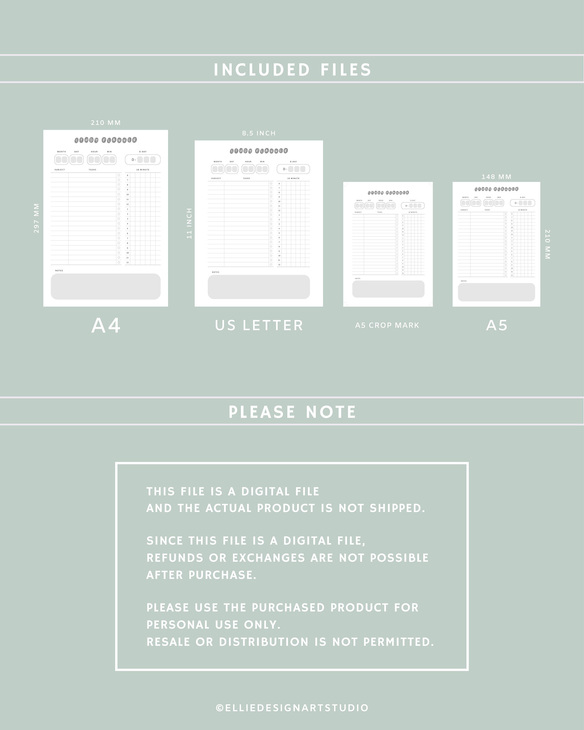Study Planner Template | Student Planner Printable | Daily Study ...