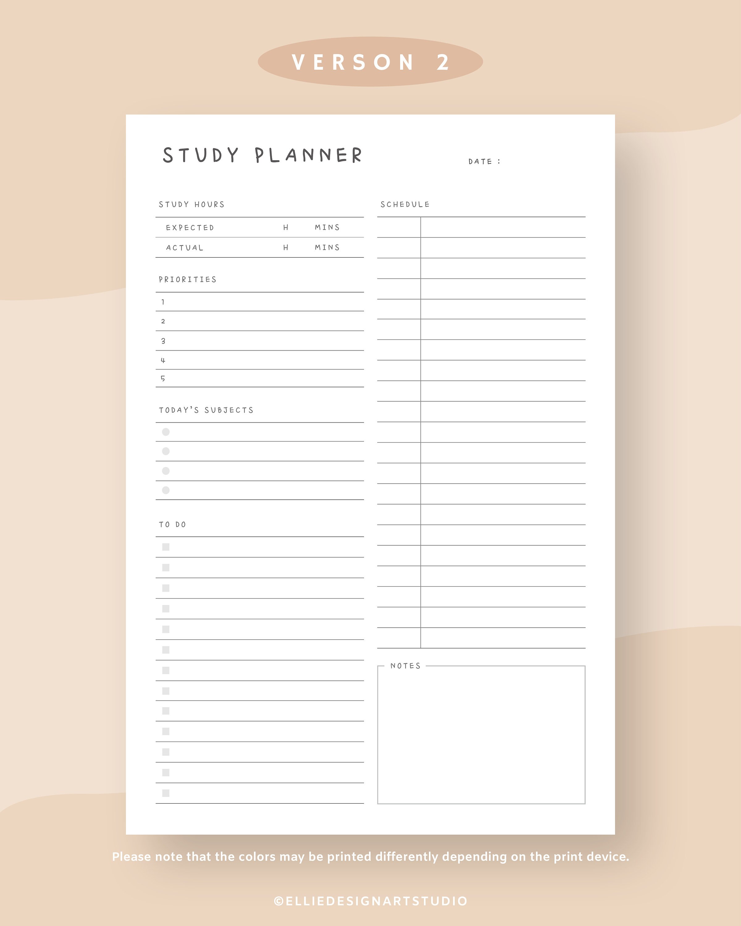 Student Planner Printable | College Planner | Digital Study Planner ...