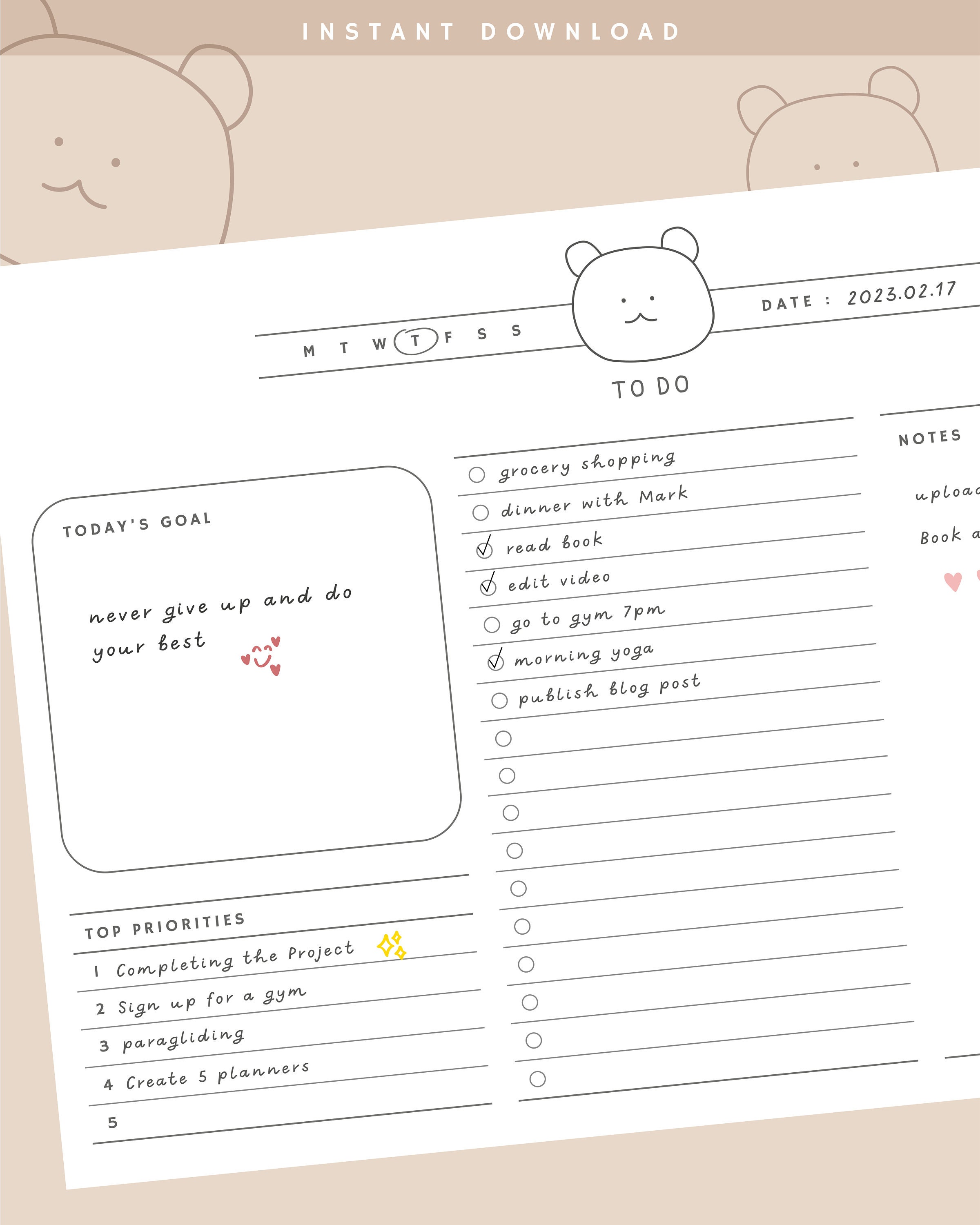 Minimalist to Do List Printable, Weekly to Do, Daily to Do, Tasks List ...