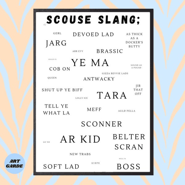 A4 A3 Scouse Slang Paper Print (Frame Not Included) Liverpool | Boss | Scouser | Merseyside | Sayings  Scouse Lingo | Poster