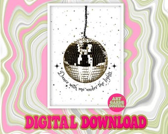Discoball x 2 Paquete de impresión / Todos los colores incluidos / Baila conmigo bajo las luces / Plata / Oro l A5 A4 A3 A2 A1 DESCARGA DIGITAL