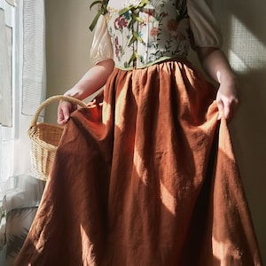 Jupe pastorale en lin RÉALISÉE SUR COMMANDE historical/cottagecore/fairycore/witchy/vintage