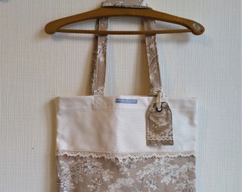 Tote bag en toile de Jouy