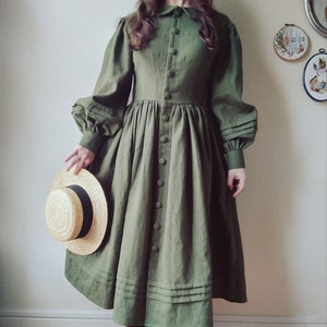 Robe en lin ~Joséphine~ RÉALISÉE SUR COMMANDE darkacademia/cottagecore/witch/victorian