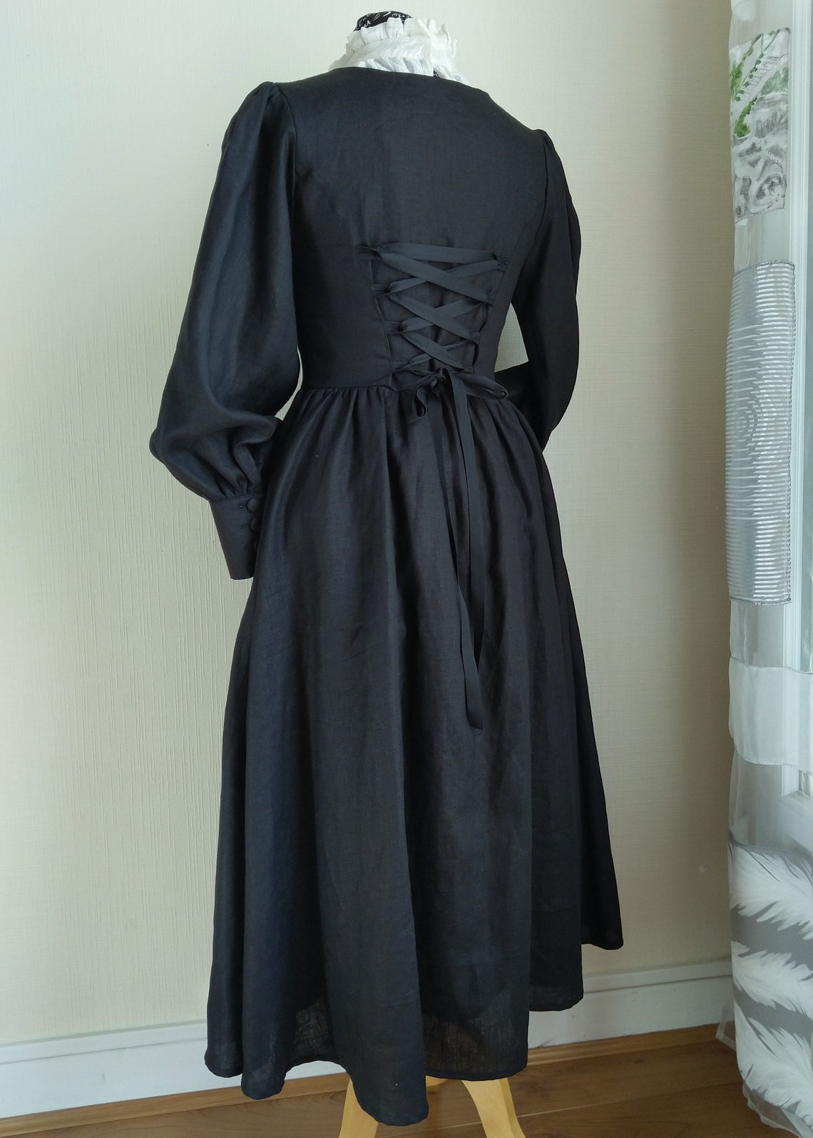 Sabbath Robe Robe En Lin ~ Sabbath ~ REALISÉE SUR COMMANDE Victorian,darkacademia ...