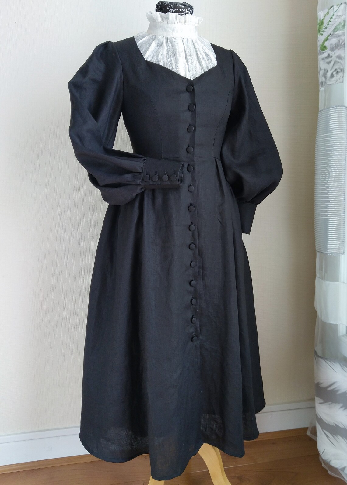 Sabbath Robe Robe En Lin ~ Sabbath ~ REALISÉE SUR COMMANDE Victorian,darkacademia ...