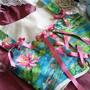 Corset Nymphea REALISÉ SUR COMMANDE pastoral/renaissance/cottagecore/fairycore/rococo/botanical/princesscore image 5