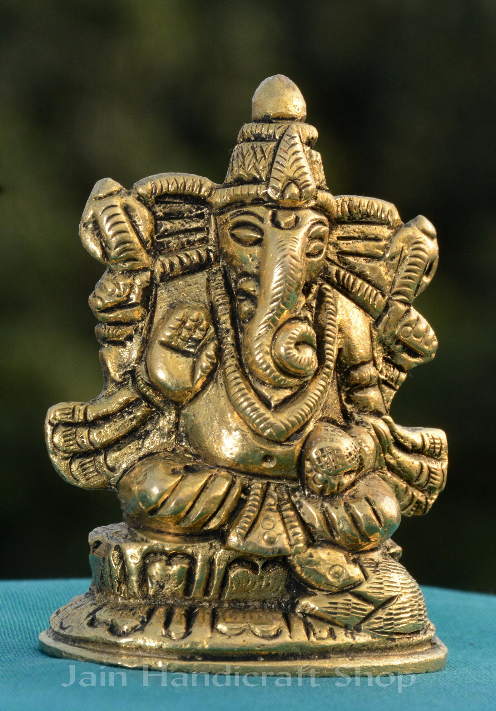 Brass Ganesh Altar Deity Ganesha Statue Travel Altar Hindu God Etsy