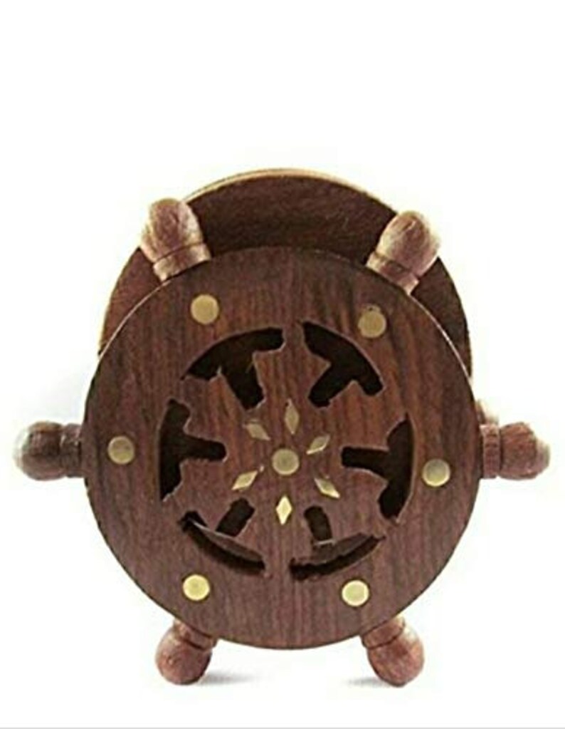 office decor Wooden Wheel Shape Coaster for Tea Coffee Dining Table Handmade tea coaster Home decor Wooden Tea Coasters