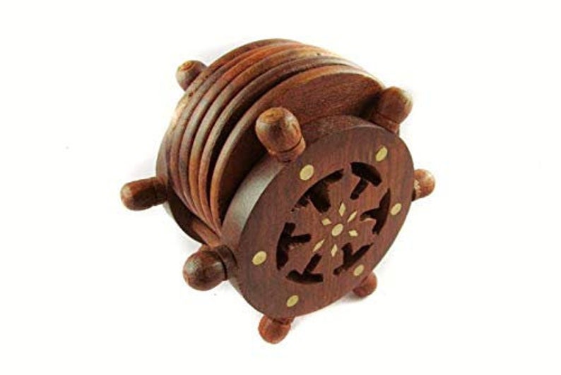 office decor Wooden Wheel Shape Coaster for Tea Coffee Dining Table Handmade tea coaster Home decor Wooden Tea Coasters