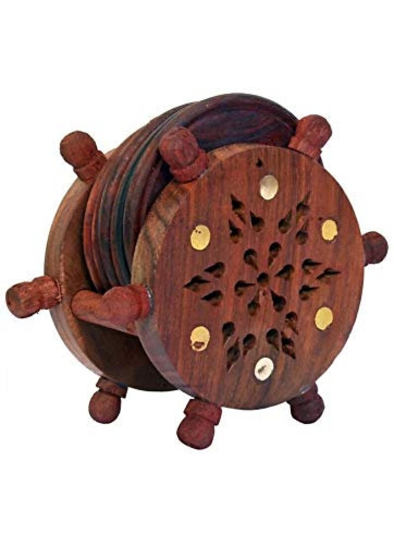 office decor Wooden Wheel Shape Coaster for Tea Coffee Dining Table Handmade tea coaster Home decor Wooden Tea Coasters