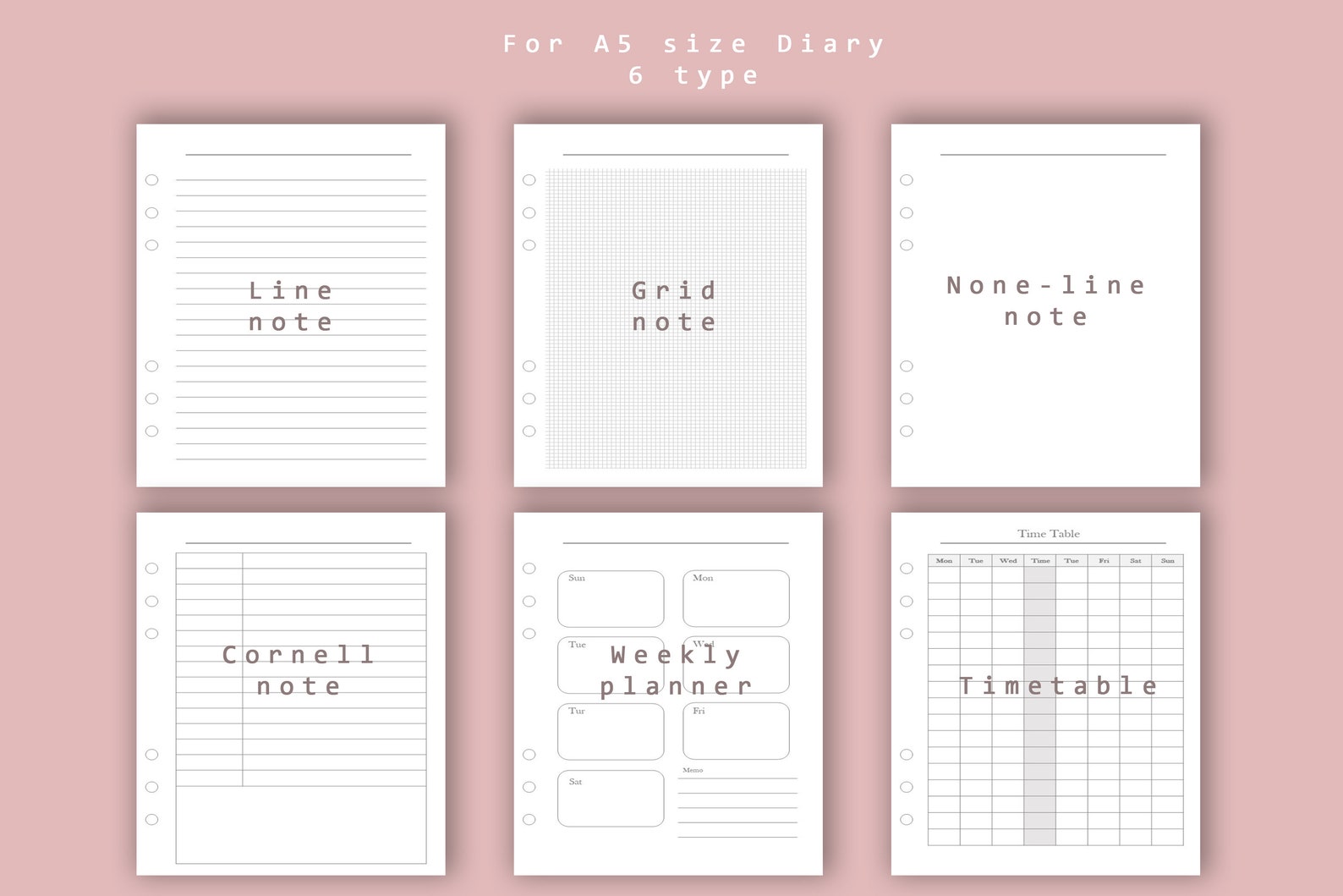 Digital Download, A5 Diary, Printable, Printable Template, Diary ...
