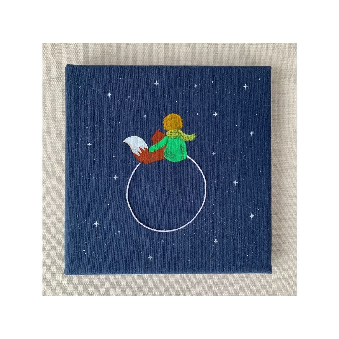 Tableau Acrylique et Broderie Le Petit Prince