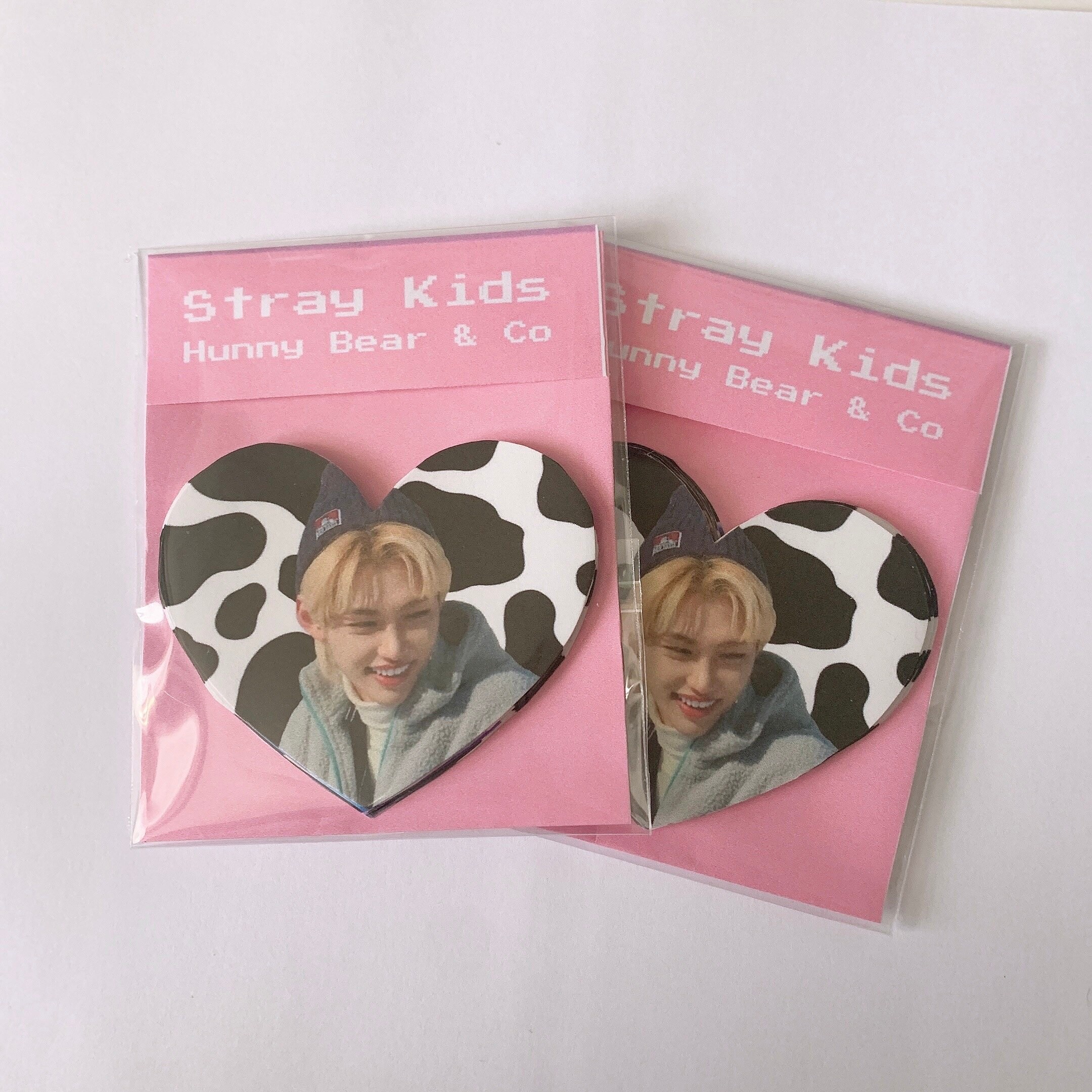 stray kids cow print heart sticker flakes etsy