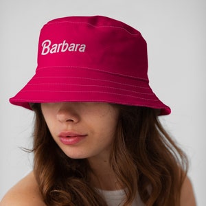 Personalised Pink Bucket Hat - Girly Summer Hat - Fashion Sun Cap Outdoor Hat