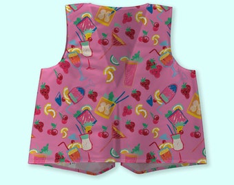 Pink Cocktails Party Waistcoat | Fancy Dress | Novelty Party Dress Up