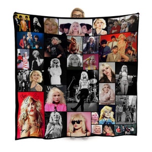Coperta in pile Blondie Celebrity Montage / Coperta in pile grande 150 x 150 cm / Realizzata in Inghilterra