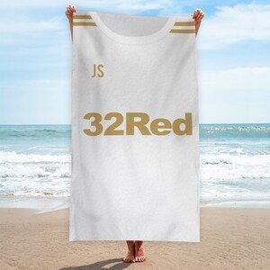 Swansea - 2012 Home Shirt - Personalised Retro Beach Towel - 150cm x 75cm