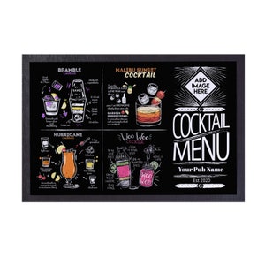 Tableau noir pour cocktail - Paillasson personnalisé - 60 cm x 40 cm