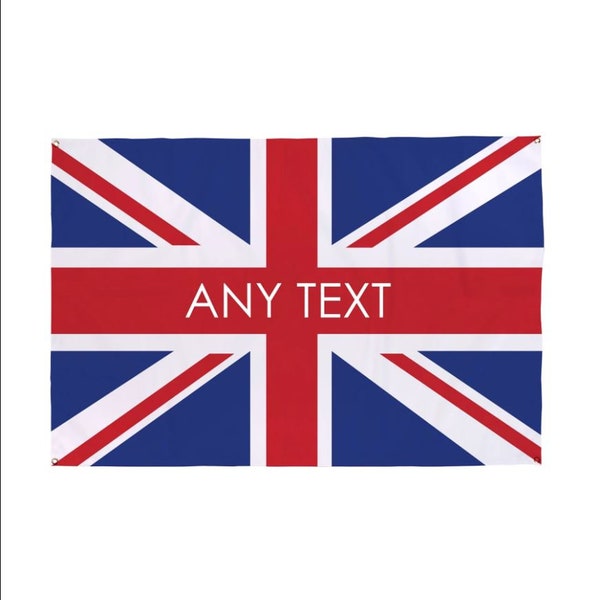 Personalised Union Jack Banner - Any Text - 5ft x 3ft